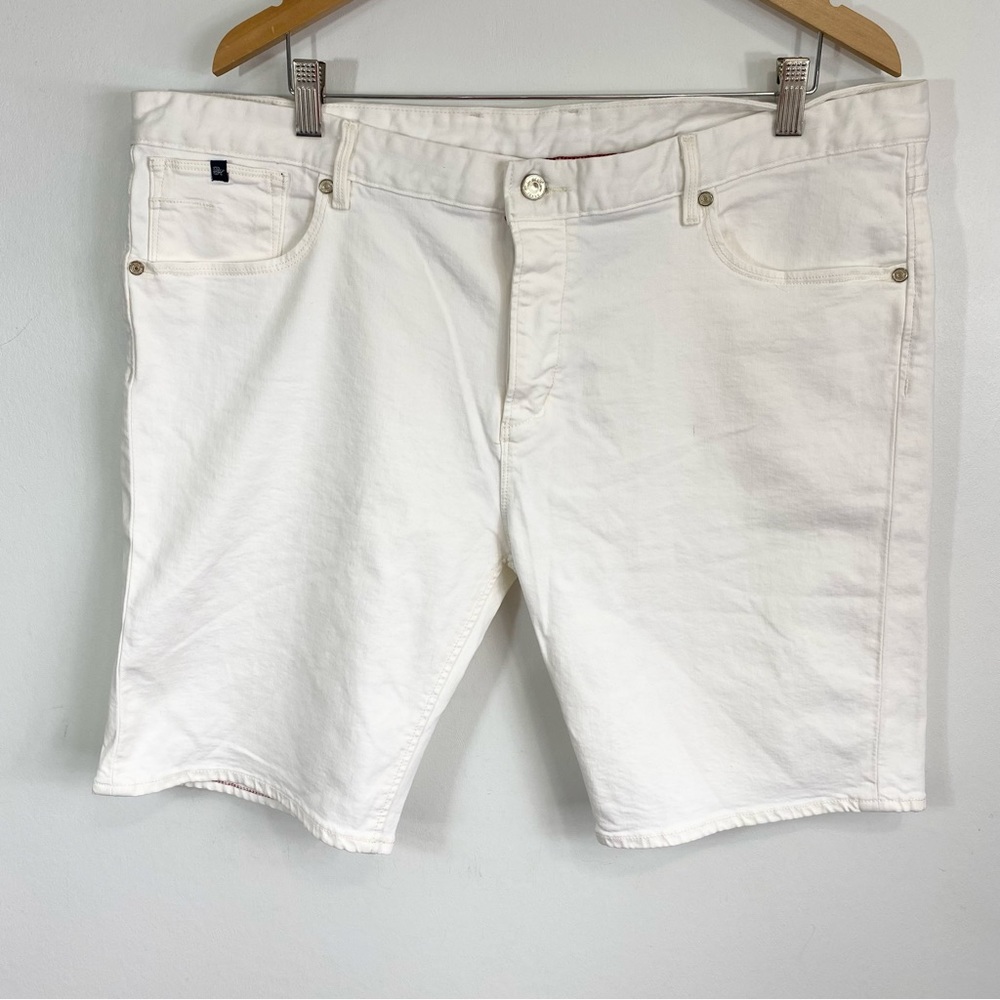 NWT Pedro Del Hierro White Denim Button Fly 10” Shorts Sz 40”
